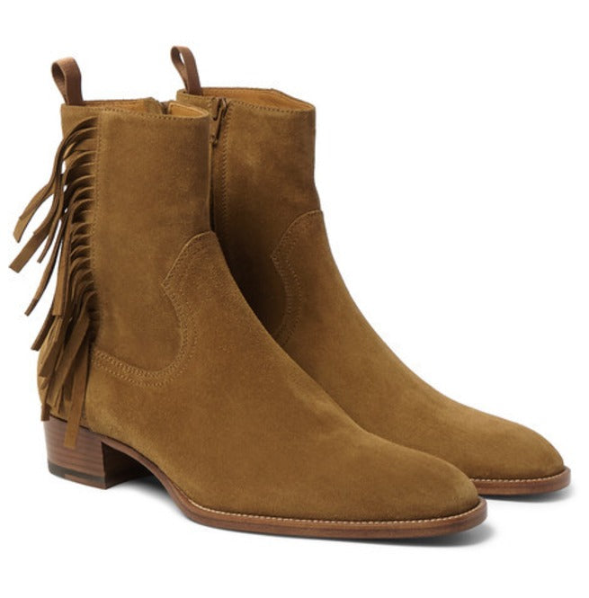 mens fringe boots