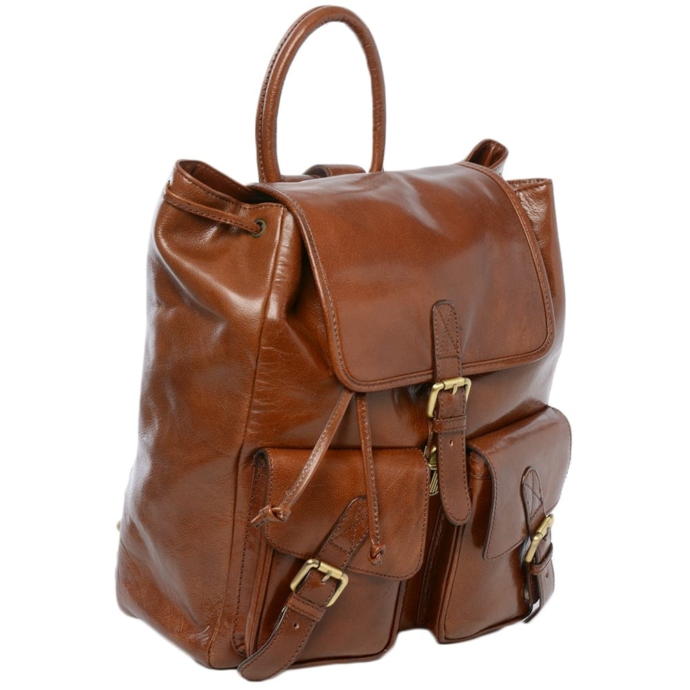 Leather Backpack - Rucksack Brown - Kings Klothes 