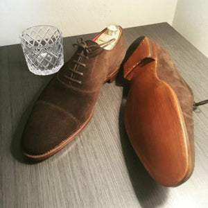Handmade Brown Suede Dress Shoes for Men, Stylish Suede Shoes - Kings Klothes 
