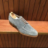 Handmade Gray Dress Shoes, Suede Leather Lace up Shoes, business Dress Shoes - Kings Klothes 