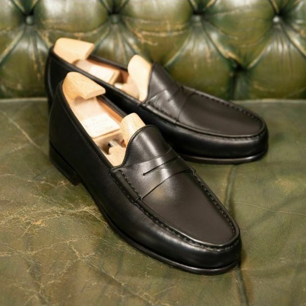 Handmade Men Black Slip on Moccasin Dress Shoes, Black Formal Shoes - Kings Klothes 