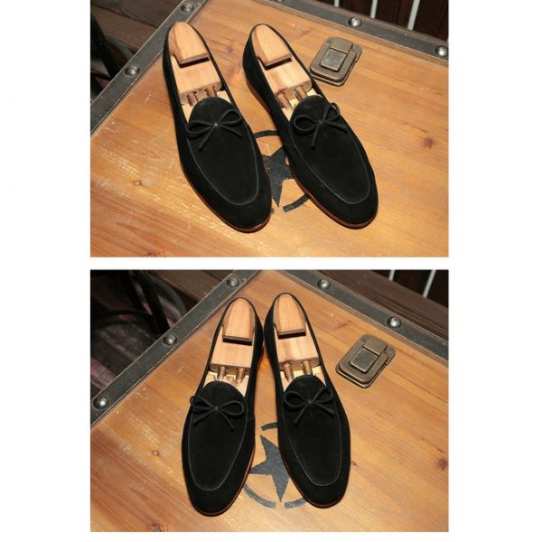 Handmade Men Black Suede Slip on Casual Shoes, Casual Shoes - Kings Klothes 