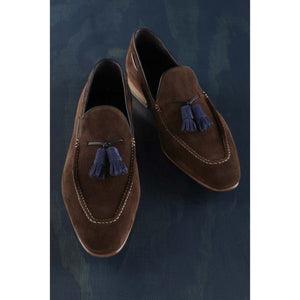 Handmade Men Brown Loafer Shoes for Men With Tassel, Men Loafer Shoes - Kings Klothes 