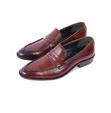Handmade Men Brown Moccasin Shoes, Formal Slip on Shoes, Loafer Shoe - Kings Klothes 