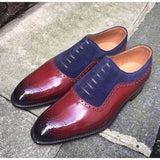 Handmade Mens Oxfords Two Tone Formal Shoes, Men Leather and Suede Shoes - Kings Klothes 