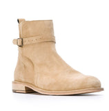 Handmade Beige Suede Leather Boots, Jodhpur Boot For Men Ankle Boots - Kings Klothes 