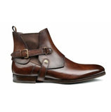 New Handmade Stylish Cover Chelsea Brown Pure Leather Ankle Boots for Men’s - Kings Klothes 